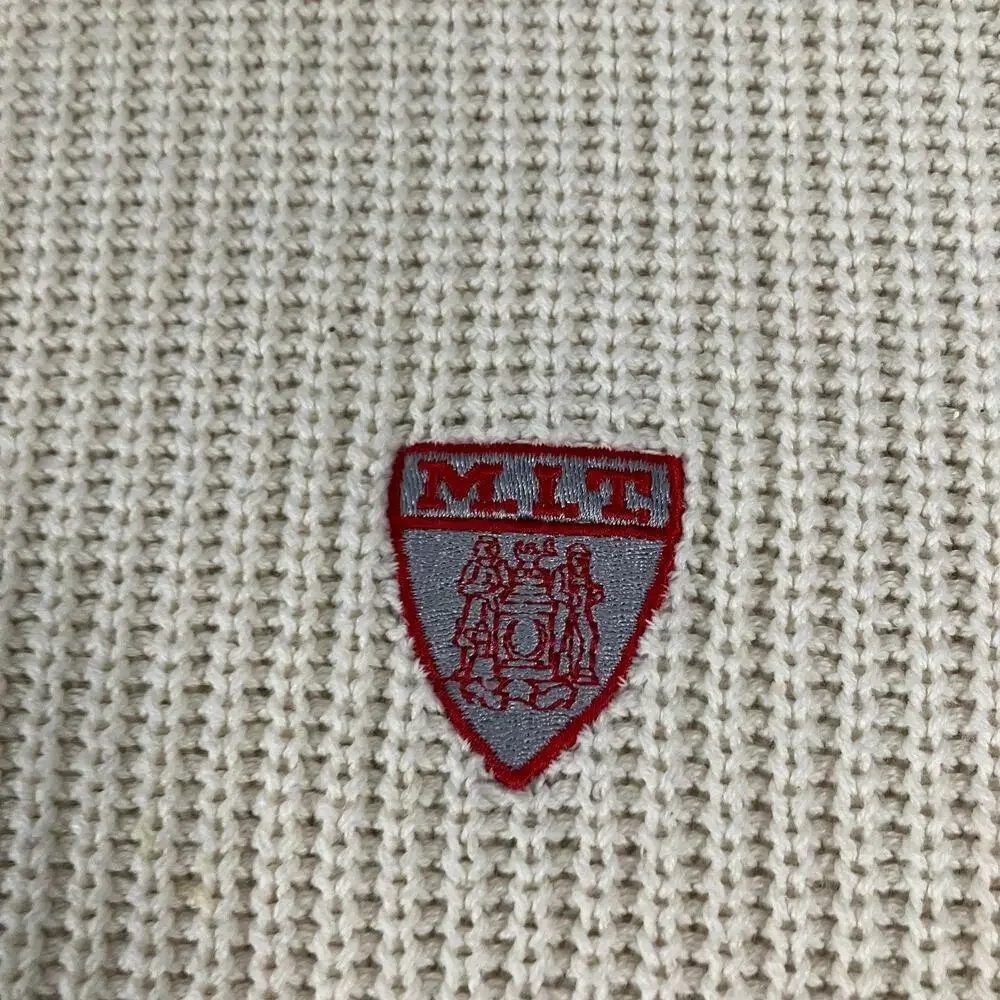 Harvard The Coop Sweater Men’s Large Cream Cotton‎ Crewneck Made in USA College